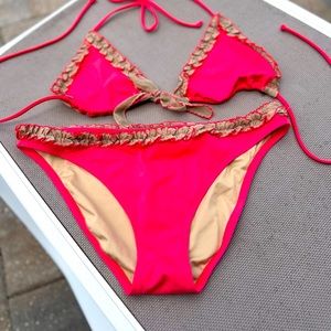 NWOT Victoria’s Secret Watermelon Pink String Bikini Size Large